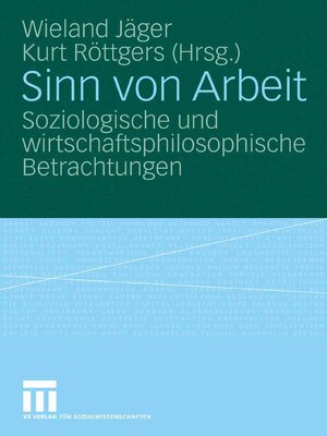cover image of Sinn von Arbeit